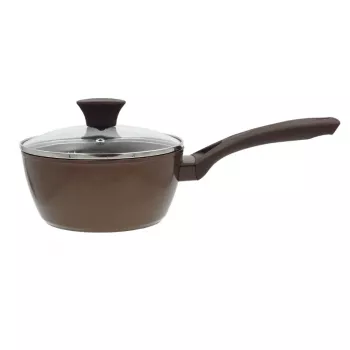 NEWILL Natura sauspan met glazen deksel 18 cm inductie bruin