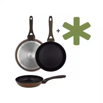 NEWILL Natura 24 cm inductie-braadpan met beschermrand, bruin