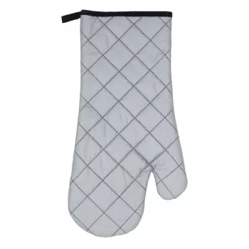 ASI COLLECTION hittebestendige grillhandschoen 18x38cm zilver met zwarte stiksels