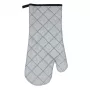ASI COLLECTION hittebestendige grillhandschoen 18x38cm zilver met zwarte stiksels