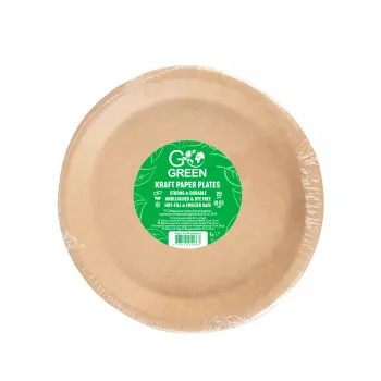 GOGREEN kraftpapieren borden Go Green Ø22cm 20 stuks