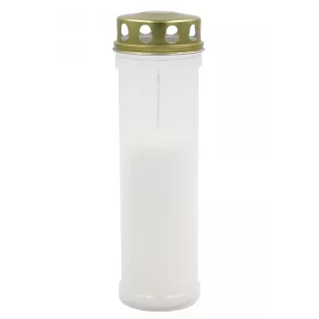CANDELA grafkaars met deksel, brandduur ca. 98 uur, wit