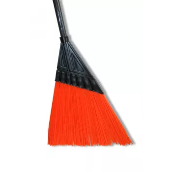 HORTUS bezem met steel plat oranje