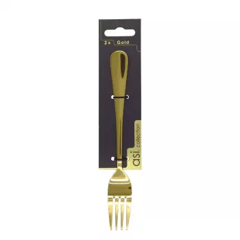 ASI Collection gouden vorken, RVS, 20 cm, 2 stuks