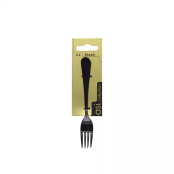 ASI COLLECTION gebaksvorken 2 stuks zwart 1,5 mm RVS dessertvorken