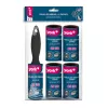 YORK pluisroller met 4 reserve rollen – pluisroller-set, 5 rollen totaal, 53 vellen per rol, 10 cm breed