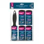 YORK pluisroller met 4 reserve rollen – pluisroller-set, 5 rollen totaal, 53 vellen per rol, 10 cm breed