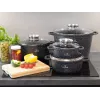 Zilner Marble 17-delige kookgerei-set zwart ZL-8636