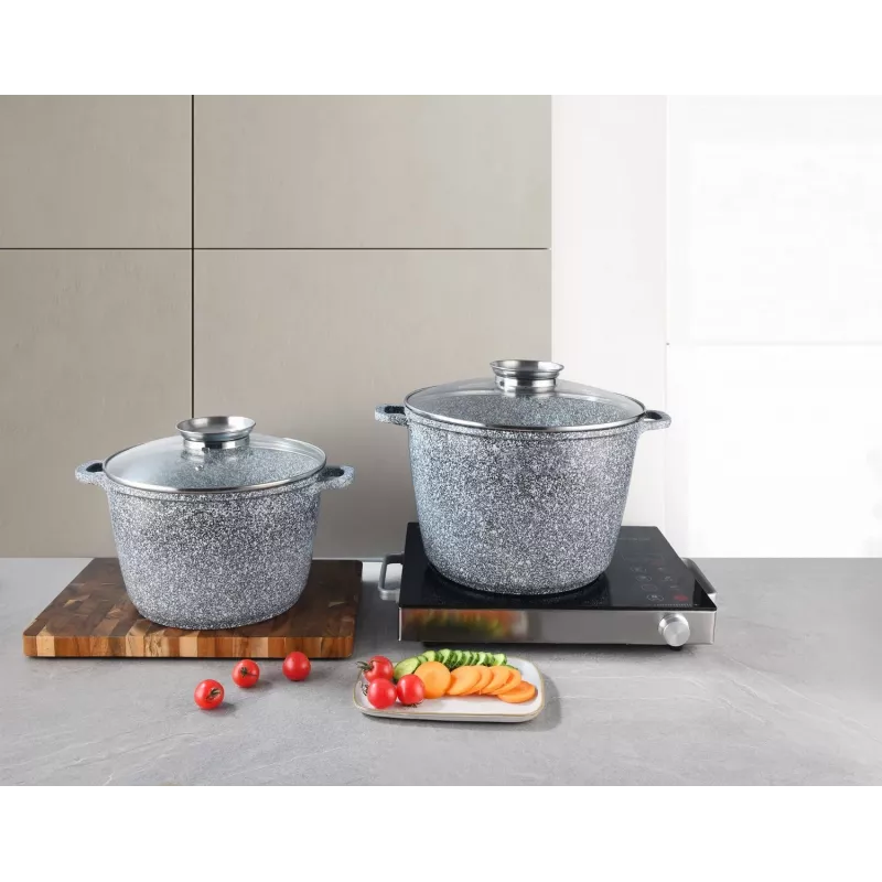 Zilner marmer pannenset 4-delig grijs ZL-7066