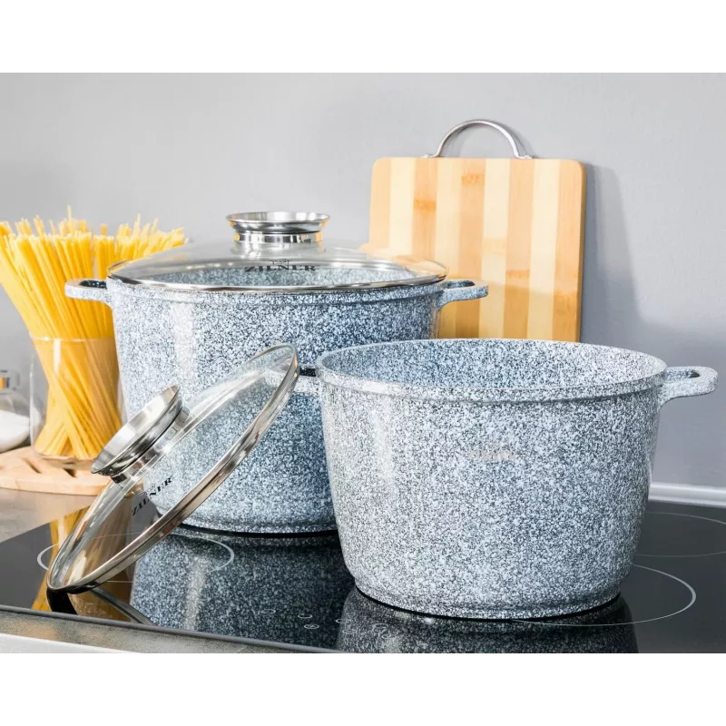 Zilner marmer pannenset 4-delig grijs ZL-7066