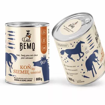 BEMO paard met lijnzaad mono natvoer voor honden - 800g