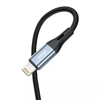 VIPFAN L05 Lightning naar 3,5 mm AUX audiokabel, 1 m, grijs