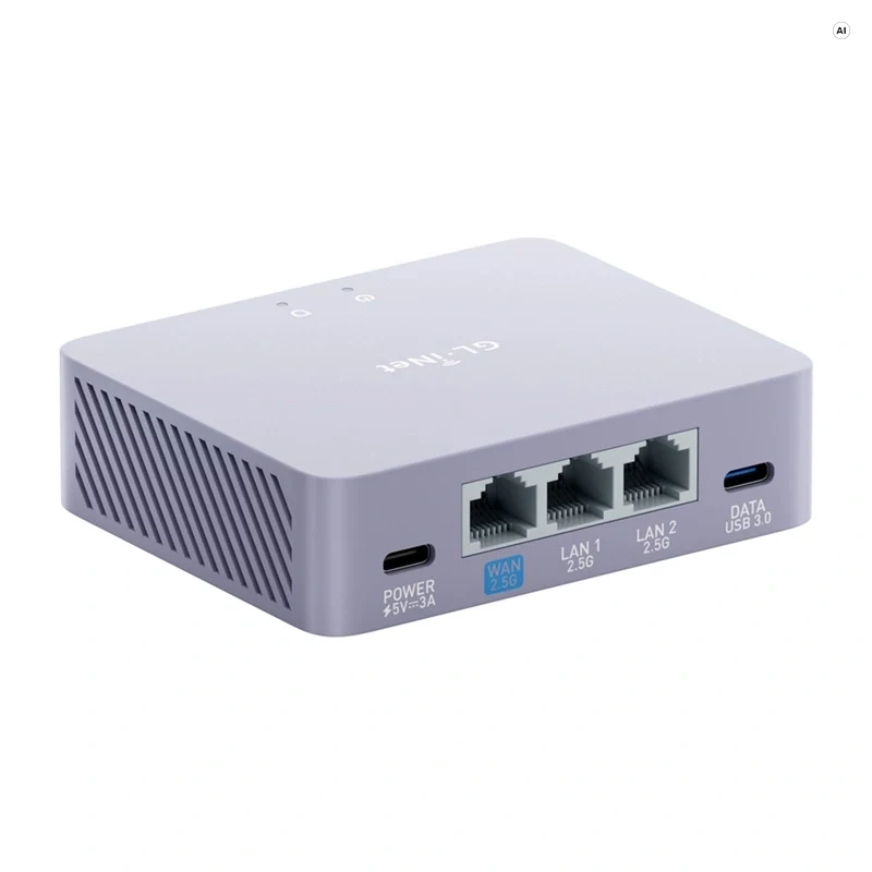 GL.iNet GL-MT5000 AX5400 Wi-Fi 6 dual-band wlan-router met 2,5G multi-gigabit-aansluitingen, OpenWrt, WireGuard VPN, 1GB RAM, 8GB eMMC