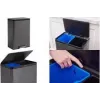 Rubbermaid Elite Dual Stream 39L RVS recyclingbak met voetpedaal, 2 vakken 2145987