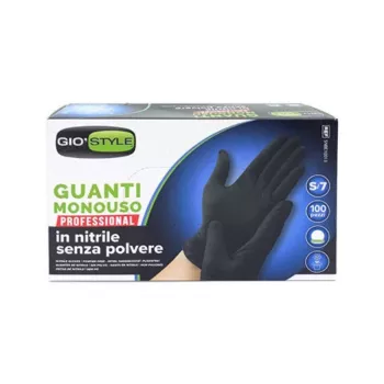 GIOSTYLE nitril wegwerphandschoenen 100 stuks zwart maat S 24x8,5x0,05 cm