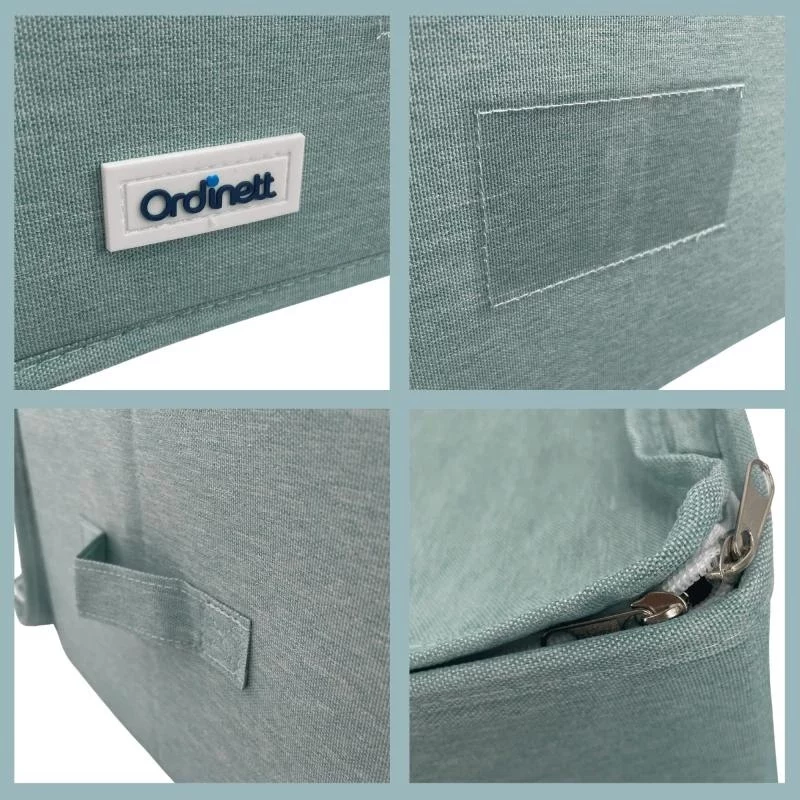 ORDINETT vierkante opbergbox met rits 30x30x21 cm mint