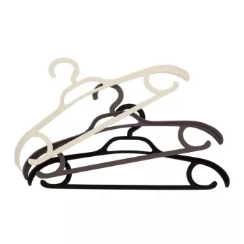 ORDINETT Eris kunststof kledinghangers 3-pack, diverse kleuren, 41,5 x 2,8 x 21 cm