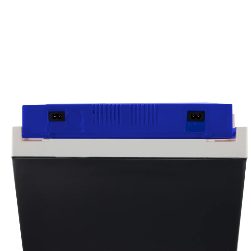 GIOSTYLE Brio 26 elektrische koelbox 12/230V 26L donkergrijs met rood/blauwe accenten