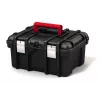 KETER DIY gereedschapskoffer 16, 41,9 x 32,7 x 20,5 cm, zwart met rode accenten, stapelbaar, metaalsluitingen, uitneembaar vak