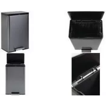 Rubbermaid Elite 45L RVS pedaalemmer, rechthoekig, vingerafdrukbestendig 2112520