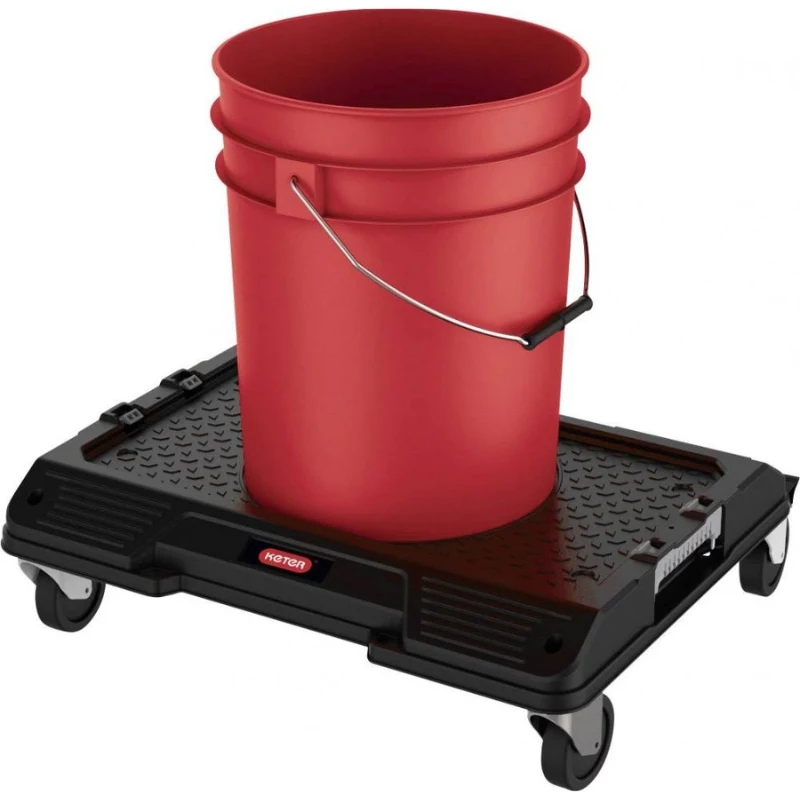KETER DIY Connect transportwagen 55,7x43,7x16,4 cm, zwart/rood, IP54, 30 kg draagvermogen