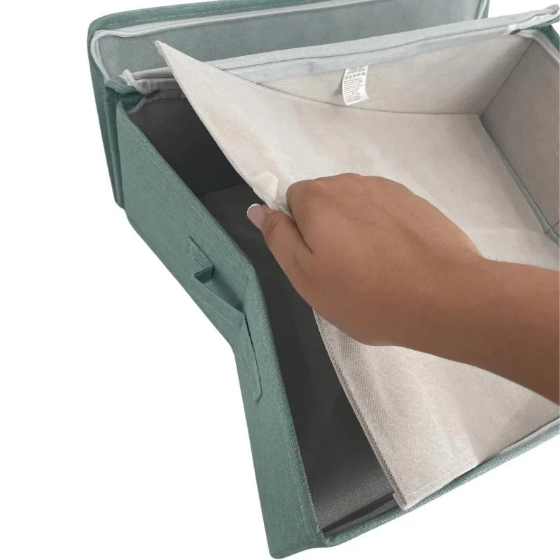 ORDINETT rechthoekige opbergbox met rits 42x32x14 cm mint