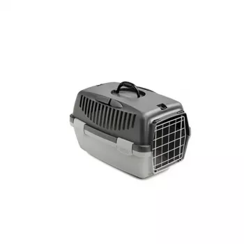 STEFANPLAST transportbox Gulliver 1 met metalen deur 48x32x31cm donkergrijs/lichtgrijs