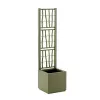 STEFANPLAST Ethica vierkante bloembak met klimrek 36x36x140 cm groen