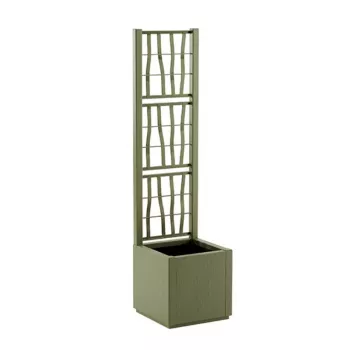STEFANPLAST Ethica vierkante bloembak met klimrek 36x36x140 cm groen