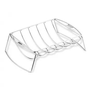Weber Original Rib Rack voor 5 ribbenroosters, verzinkt staal, zilver, 434,3 x 266,7 x 111,8 mm, compatibel met Q 200/2000 en grotere gasbarbecues, Spirit, Genesis, Summit, Smokey Mountain Cooker 47cm+ 6469