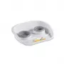 STEFANPLAST Dinner huisdier voernap set, 2 kommen (0,25 L + 0,35 L), grijs, 46 x 35 x 11 cm