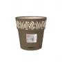 STEFANPLAST Gaia ronde bloempot met schotel, bruin, Ø25 x 25 cm