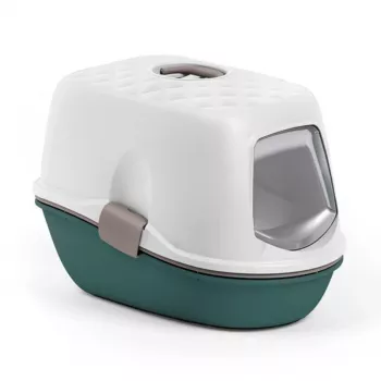 STEFANPLAST Furba Top Chic kattenbak met kap 58,5x39,4x42,7 cm wit/groen