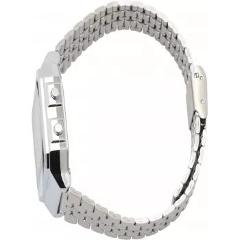 Casio AQ230A-7DMQD unisex retro analoog-digitaal polshorloge, wit/zilver