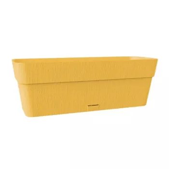 STEFANPLAST Ethica bloembak met schotel 50x18x17 cm mosterdgeel