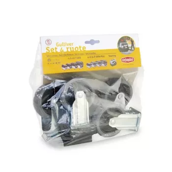STEFANPLAST wielset 4 stuks voor transportbox Gulliver 4-5-6-7 zwart