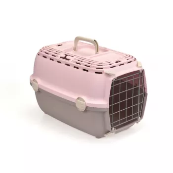 STEFANPLAST transportbox Horizon 1 met metalen deur 48x32x30cm roze/grijs