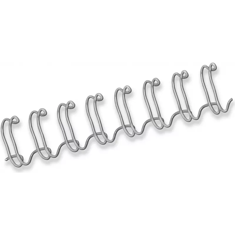 Fellowes 14 mm 34-rings zilver Twin Loop draadbindkam voor A4, 130 vel, 100-pack (54454)