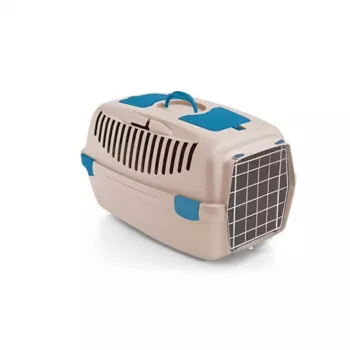 STEFANPLAST Gulliver 3 transportbox voor huisdieren met metalen deur 61x40x38 cm witte travertin