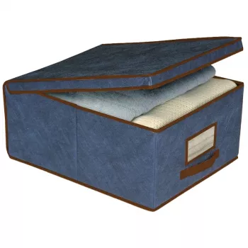 ORDINETT opbergbox stof 48x36x19 cm blauw
