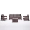 BICA tuinmeubelset Venezia 3 beige - 5-zits outdoor lounge met aluminium frame, touwvlechtwerk en tafel van gehard glas