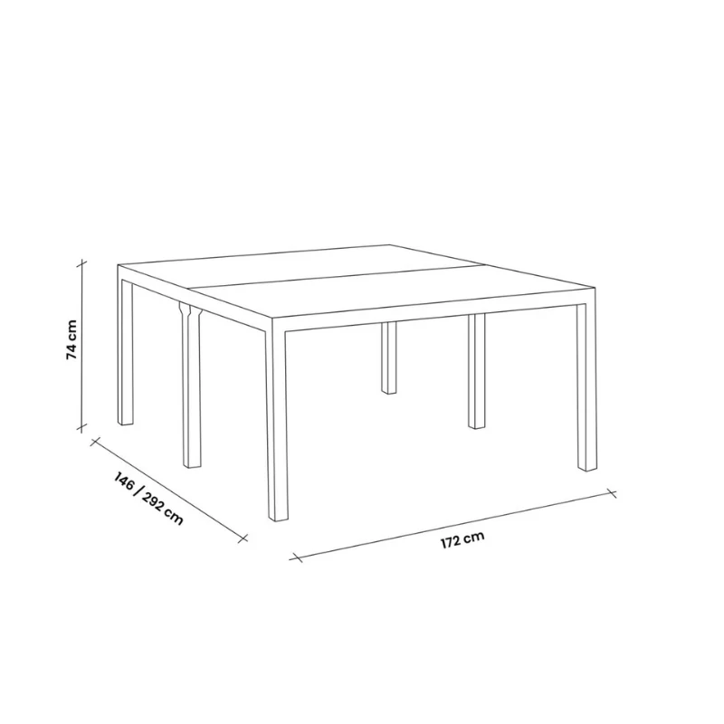 BICA Tuintafel King dubbele eettafel zwart