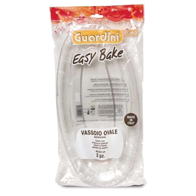 GUARDINI Kunststof dienbladen transparant 2-delige set Easy Bake 46x23cm