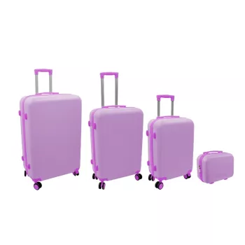 ORDINETT 4-delige harde kofferset 98L/60L/43L/15L roze