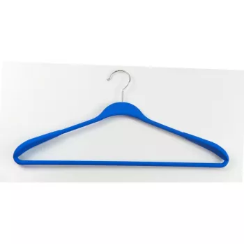 ORDINETT Kledinghangers 2 stuks kunststof Soft Touch 45cm assorti zwart blauw lichtgrijs wit