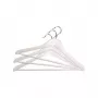 ORDINETT kledinghangers van hout 3-pack, wit, 45 cm, verchroomde draaihaak, broekstang