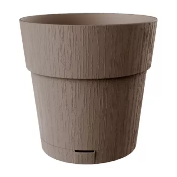 STEFANPLAST Ethica ronde bloempot met schotel, bruin, 40x39 cm, 25 L