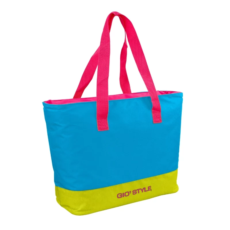 GIOSTYLE thermotas Beach Fluo Tote Assorted, 24L, groen/roze/geel/lichtblauw