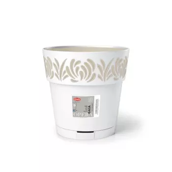 STEFANPLAST Gaia bloempot met schotel Ø25x25cm wit