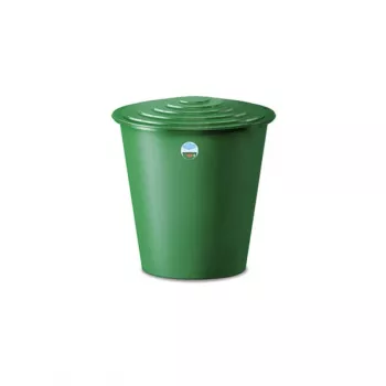 STEFANPLAST regenton 210L met deksel en kraan Ø76,5x84cm groen
